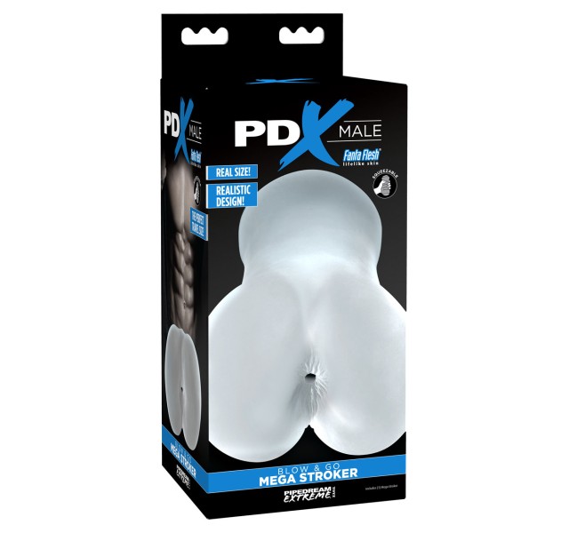 Pdx Male Blow and Go Mega Stroker Clear Pdx Male Blow and Go Mega Stroker Clear