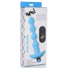 Bang - Vibrating Silicone Anal Beads and Remote  Control - Blue