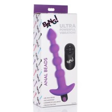 Bang - Vibrating Silicone Anal Beads and Remote Control - Purple