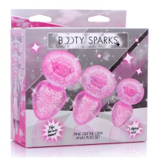 Glitter Gem Anal Plug Set - Pink