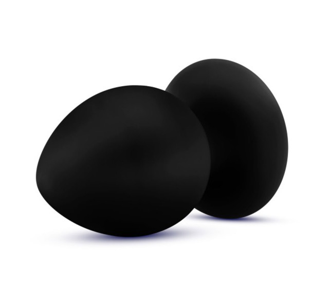 Anal Adventures - Platinum - Silicone Anal Stout  Plug - Medium - Black