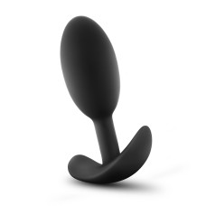 Anal Adventures - Platinum - Silicone Vibra Slim Plug -Medium - Black