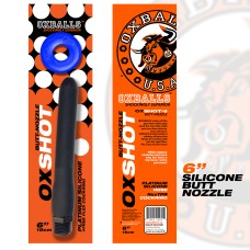 Oxshot - Butt-Nozzle Shower Hose 6 Inch - Black Blue