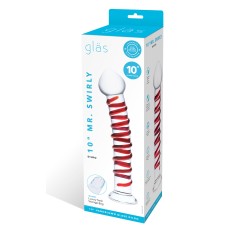 10 Inch Mr. Swirly Dildo - Red/clear
