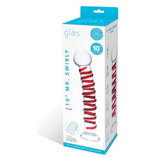 10 Inch Mr. Swirly Dildo - Red/clear 10 Inch Mr. Swirly Dildo - Red/clear