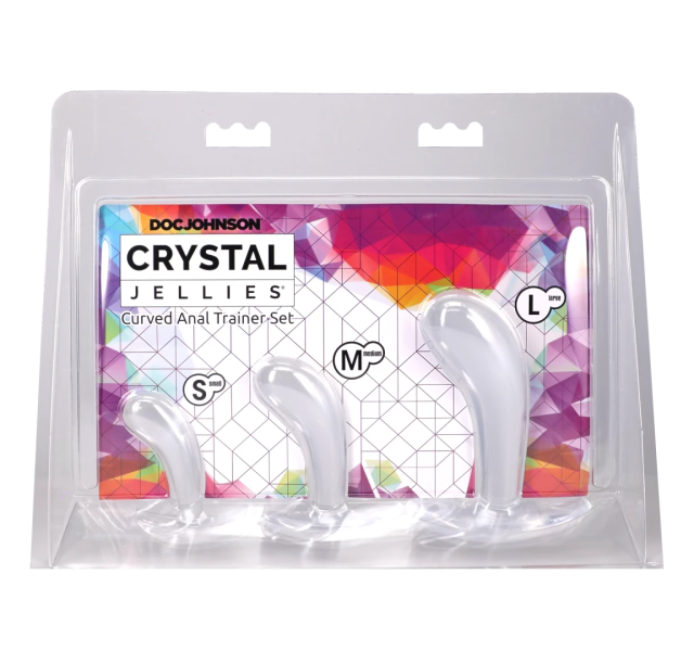 Crystal Jellies - Curved Anal Trainer Set Clear