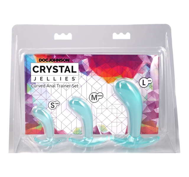 Crystal Jellies - Curved Anal Trainer Set Teal