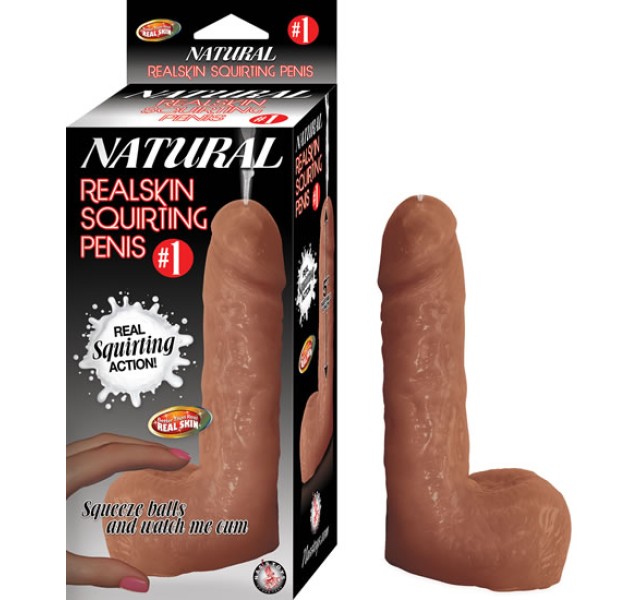 #1 Natural Realskin Squirting Penis - Brown