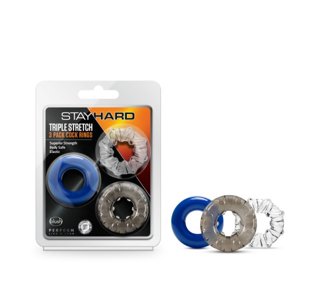 Stay Hard - Triple Stretch 3 Pack Cock Rings