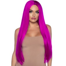 33 Inch Long Straight Center Part Wig - Raspberry