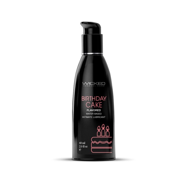Aqua Birthday Cake Flavored Water Based Intimate Lubricant - 2 Fl. Oz.