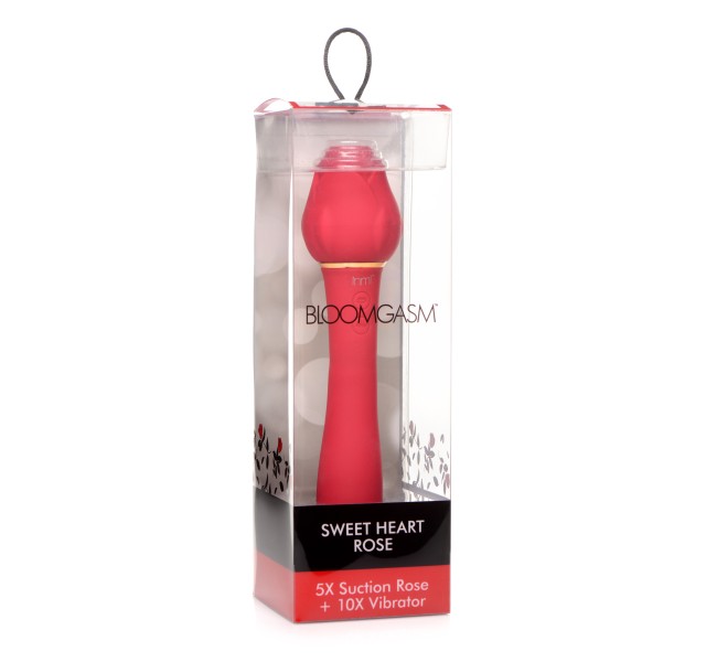 Bloomgasm - Sweet Heart Rose 5x Suction Rose and 10x Vibrator - Pink