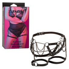 Euphoria Collection Plus Size Thigh Harness With Chains - Black