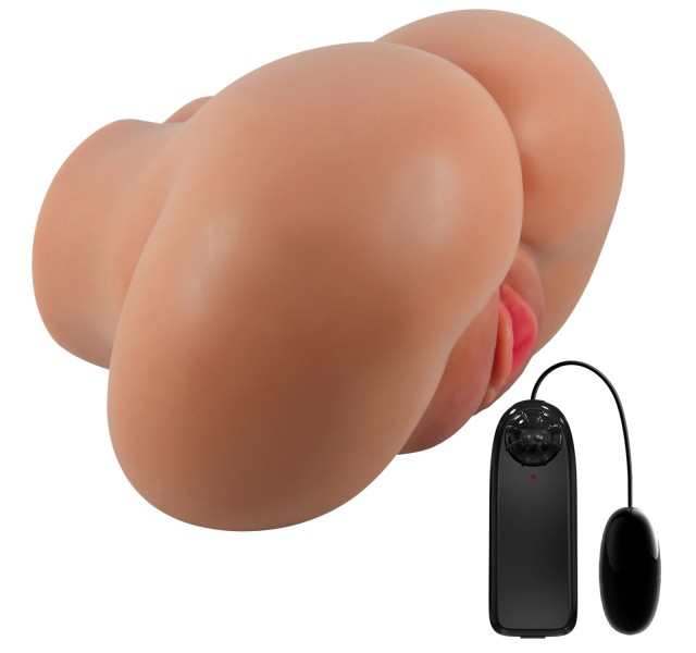 Luna Realistic Vagina and Ass Vibrator - Tan