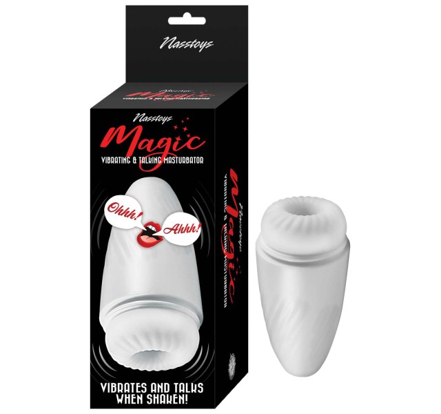 Magic Vibrating and Talking Masturbator - White