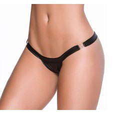 Wet Low v Clip on Thong - Small/medium - Wet Black