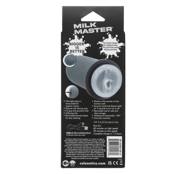 Milk Master Grip-N-Stroke Pussy - Grey Milk Master Grip-N-Stroke Pussy - Grey