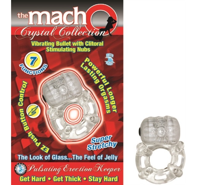 The Macho Crystal Collection Pulsating Erection Keeper - Clear