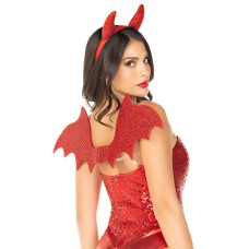 2 Pc Devil Kit, Includes Wings and Headband - Red