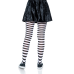 Nylon Striped Tights Black White Os