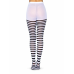 Nylon Striped Tights Black White Os