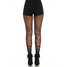 Bat Wing Sheer Tights Black Os