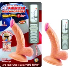 All American Mini Whoppers  Vbrating 4-Inch Curved Dong W/balls-Flesh