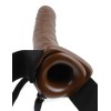 Fetish Fantasy Series 8-Inch Vibrating Hollow Strap-on - Brown