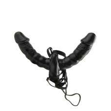 Fetish Fantasy Series Vibrating Double Delight Strap-on - Black Fetish Fantasy Series Vibrating Double Delight Strap-on - Black