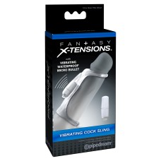 Fantasy X-Tensions Vibrating Cock Sling - Clear Fantasy X-Tensions Vibrating Cock Sling - Clear