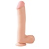 Basix Rubber Works - 10 Inch Dong With Suction Cup - Flesh