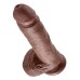 King Cock 8-Inch Cock With Balls - Brown King Cock 8-Inch Cock With Balls - Brown