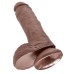 King Cock 8-Inch Cock With Balls - Brown King Cock 8-Inch Cock With Balls - Brown