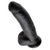 King Cock 9-Inch Cock With Balls - Black