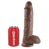 King Cock 10-Inch Cock With Balls - Brown