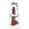 King Cock 10-Inch Cock With Balls - Brown