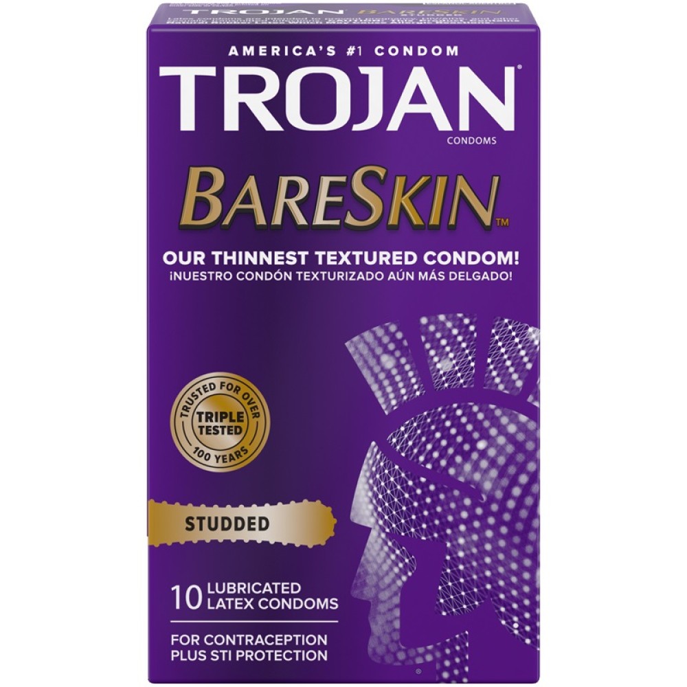 Trojan Studded Bareskin - 10 Pack