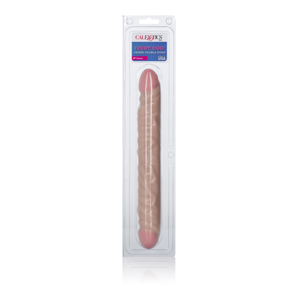 Ivory Duo 12 Inches Veined Double Dong