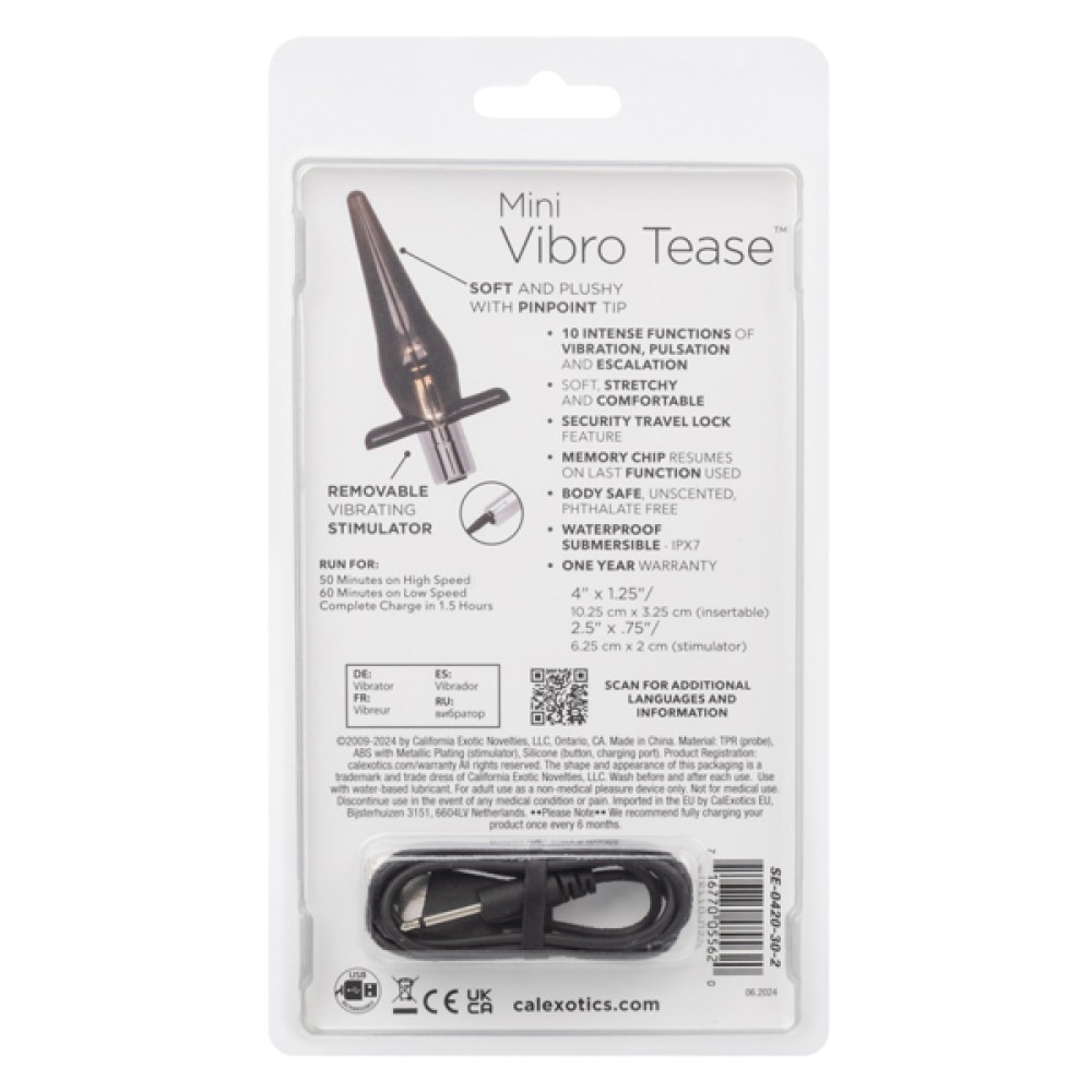 Mini Tease Slender Probe - Smoke Rechargeable Mini Tease Slender Probe - Smoke Rechargeable