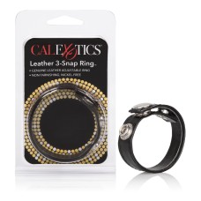 Leather Black 3-Snap Ring Leather Black 3-Snap Ring