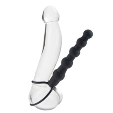 Silicone Love Rider Beaded Dual Penetrator - Black Silicone Love Rider Beaded Dual Penetrator - Black