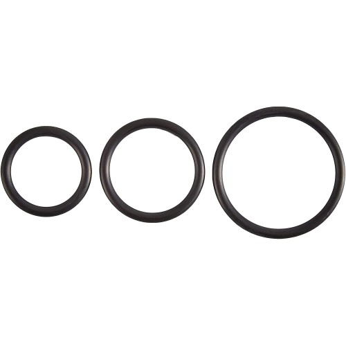 Rubber Cock Ring Set - Black Rubber Cock Ring Set - Black