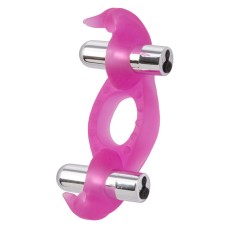 Silicone Triple Orgasm Erection Enhancer Pink Rechargeable Silicone Triple Orgasm Erection Enhancer Pink Rechargeable