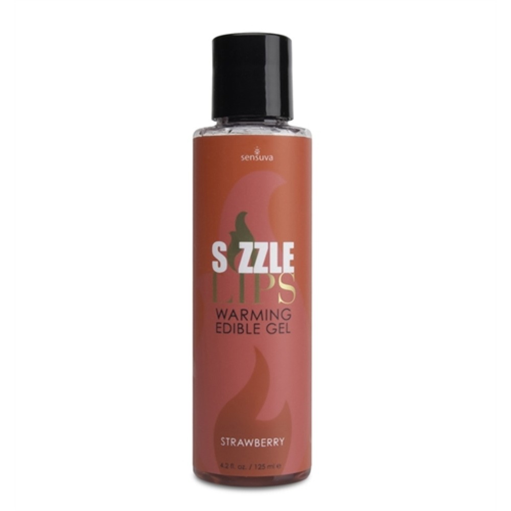 Sizzle Lips Warming Edible Gel - Strawberry - 4.2 Oz.