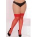 Sheer Lace Thigh High - Queen Size - Red Sheer Lace Thigh High - Queen Size - Red