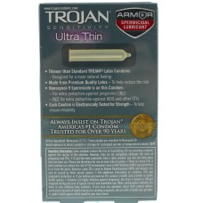 Trojan Sensitivity Ultra Thin Armor Spermicidal Lubricated Condoms 12 Pack
