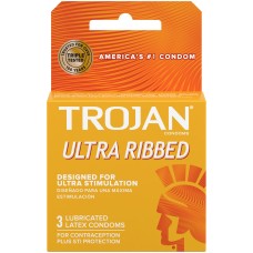 Trojan Stimulations Ultra Ribbed Lubricated Condoms - 3 Pack Trojan Stimulations Ultra Ribbed Lubricated Condoms - 3 Pack