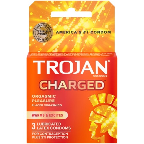 Trojan Intensified Charged Orgasmic Pleasure Condoms - 3 Pack Trojan Intensified Charged Orgasmic Pleasure Condoms - 3 Pack