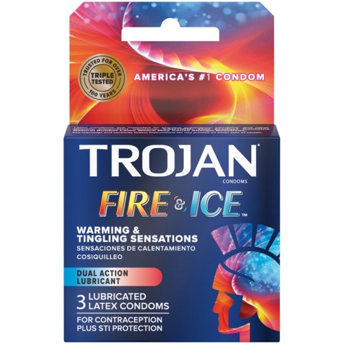Trojan Fire and Ice Dual Action Lubricated Condoms - 3 Pack Trojan Fire and Ice Dual Action Lubricated Condoms - 3 Pack