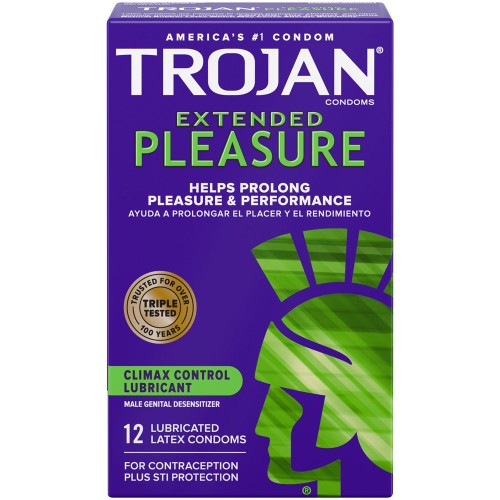 Trojan Pleasures Extended Pleasure - 12 Pack Trojan Pleasures Extended Pleasure - 12 Pack